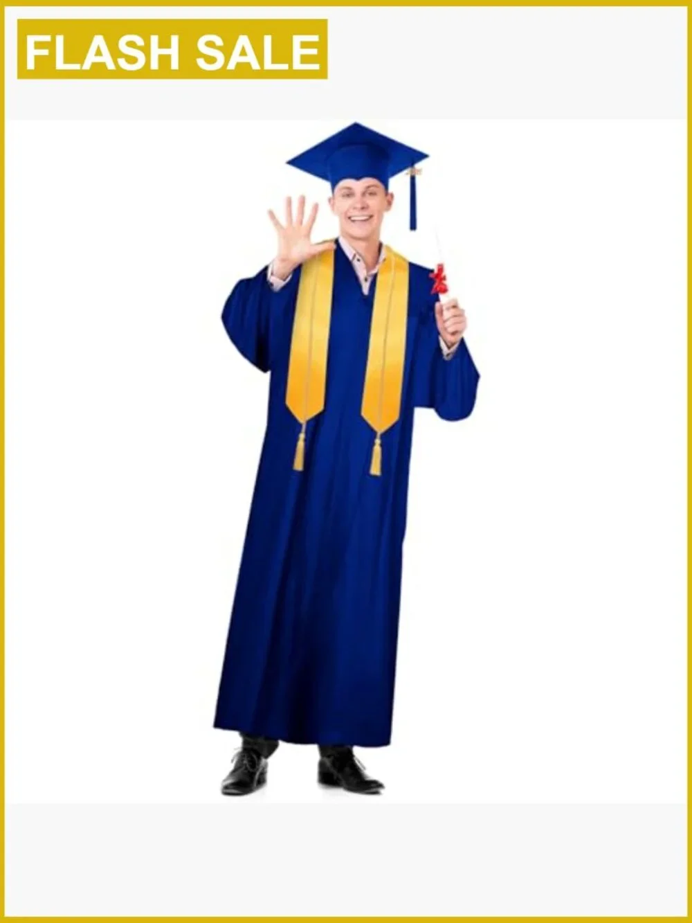 2026 Graduation Gown Cap Tassel Stole Honor Cord Set Unisex Size 51